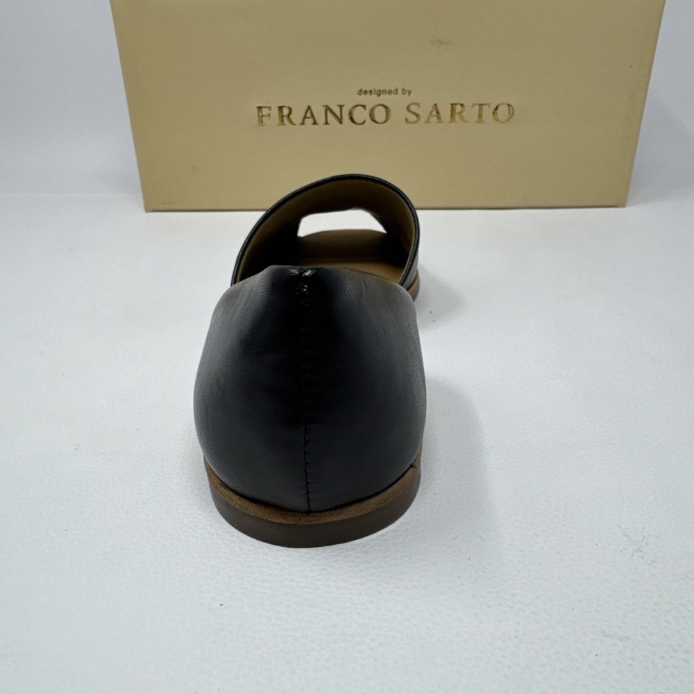 Franco Sarto Comfortable Flats Black Soft Leather Open Toe Slip On Shoes, 5.5M - Picture 11 of 16